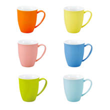 Panbado 6-pieces 6-colors 310ml cerâmica porcelana água caneca de café conjunto de café chá leite copo bebendo conjunto de presente drinkware 2024 - compre barato