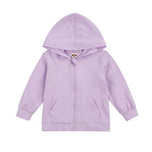 Autumn Kids Hooded Coat Fall Tops V-Neck Zipper Long-Sleeve Casual Kangaroo Pocket Outdoor Baby Girls Sweatshirts 2024 - buy cheap