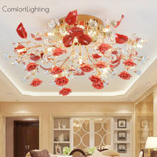 Nordic Crystal Led Ceiling Lamp Lighting Modern Ceramics Flower Living Dining Room Bedroom Ceiling Lights Decor Lamps Luminaria 2024 - buy cheap