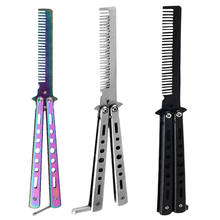 Foldable Butterfly Comb Stainless Steel Practice Knife Butterfly for Training Camping Supplies Outdoor Hairdressing Tool 2024 - buy cheap