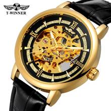 WINNER 2021 Fashion Men's Watch Top Brand Luxury Gold Skeleton Automatic Mechanical Watch Men's Leather Strap Royal Relogio 2024 - buy cheap