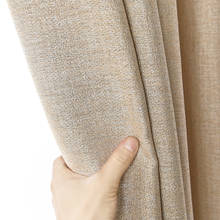 Cortinas para sala de estar de algodão com alto brilho, cortinas personalizadas de linho moderno, de cor sólida, grossa para quarto 2024 - compre barato