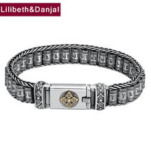 Vintage vajra pulseira pulseira pura 925 prata esterlina buda mantra escritura casal moda jóias masculino 2021 chegada b12 2024 - compre barato