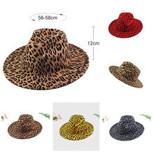 Grain Fedora Hats Women Leopard Panama Ladies Wide Brim Party Trilby Jazz Caps Wool Felt New Fashion wholesale 2021 2024 - buy cheap