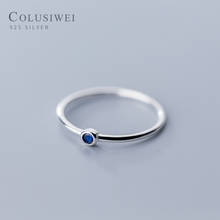 Colusiwei-anillo abierto de Plata de Ley 925 para mujer y niña, joyería fina de CZ azul, accesorios bonitos, Bisutería 2024 - compra barato