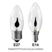 Bombilla led E14 E27 Edison, luz de vela parpadeante de llama, iluminación de fuego Vintage, 3W, AC220V, 240V, Decoración Retro, lámpara de ahorro de energía 2024 - compra barato