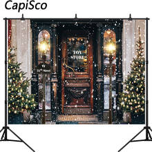 Capisco-Fondo de fotografía de Feliz Navidad, árbol de Navidad, nieve, tienda de juguetes, calle para niños, telón de fondo para estudio fotográfico 2024 - compra barato