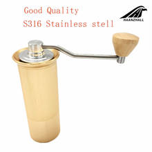 Haanzhall moedor manual de café, 45mm, em aço inoxidável, moedor de rebarba, cônico, moedor de café manual 2024 - compre barato