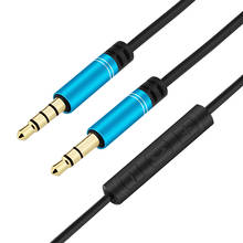 Cable de Audio para auriculares de 3,5mm a Jack 3,5mm, Cable auxiliar de línea de altavoz macho a macho con micrófono para control de volumen para coche, xiaomi y huawei 2024 - compra barato