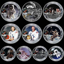 10 pçs/lote Mercúrio Gemeos Apollo 50th Anniversary Commemorative Coin EUA Espaço Astronautas Na Pegada Da Lua Moedas Colecionáveis 2024 - compre barato