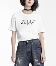 NURSE Printed T Shirt Women Harajuku Cotton Funny T Shirt Women Tops Vintage Tee Shirt O-neck T-shirt Femme Black & White 2024 - buy cheap
