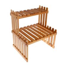 Plant Shelf Flower Display Stand Bamboo Wood Storage Rack Garden Organizer  2024 - buy cheap