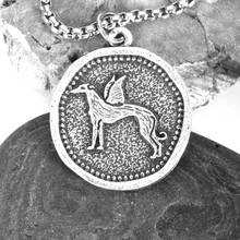 Greyhound Necklace Dog Coin Medallion Pendant Whippet Rescue Jewelry Grey Hound Chain Jewelry 2024 - compre barato