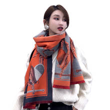 Fashion Winter Scarf Women Cashmere Warm Pashmina Foulard Lady Luxury Horse Scarves Thick Soft Bufanda Shawls Wraps 2020 New 2024 - buy cheap