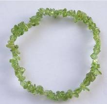 Free shipping  new hot 7.5" 4-6mm Genuine natural Peridot chips freeform beads bracelet 2024 - buy cheap