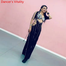 Women Belly Dance Group Competition Suit Glitter Diamond Robe Sequin Bra Set Drum Oriental Indian Dancing Wear Stage Outfits 2024 - buy cheap