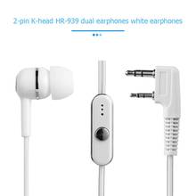 2pin dupla fone de ouvido microfone ptt para baofeng kenwood rádio walkie talkie acessórios 2024 - compre barato