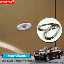 QCBXYYXH Car-styling ABS Car Side Light Decoration Frame Sequins Auto Sticker Accessories For Nissan Navara NP300 D23 2017 2018 2024 - buy cheap