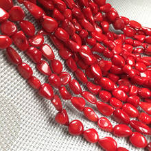 Cuentas de piedra Natural de Coral rojo Irregular, abalorios sueltos para collar, pulsera, accesorios de fabricación de joyas, hebra de 15 pulgadas, venta al por mayor 2024 - compra barato