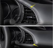 Cubierta de salida de aire acondicionado para salpicadero de coche, embellecedores de marco de fibra de carbono ABS para Mazda 3 M3 2019 2020, accesorios de coche 2024 - compra barato