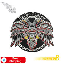 Dark Eagle Embroidered Iron on Patch for Clothing Motorcycle Biker Punk Custom Patches Full Back Size Jacket MC Club Accessories 2024 - buy cheap