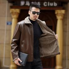 2019 New Autumn Winter Men Leather Jacket Stand Collar Plus Velvet Thick Warm Leather Jacket Men Social Mens Jackets KK3114 2024 - buy cheap