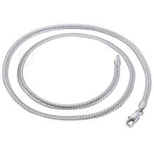 Davieslee Fashion 3mm Thin Mens Womens Chain Unisex Close Double Hammered Curb Link White Gold Color GF Necklace Jewelry DGN401 2024 - buy cheap