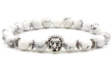 8mm xg43 leopard  Reiki Chakra  Bracelet white Howlite Buddha Yoga stone bead essential oils diffuser Bangles Jewelry 2024 - buy cheap