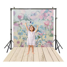 Акварельный цветочный Цветущий полиэстеровый фотографический фон с деревянным полом модель детский портретный фон реквизит для фотостудии 2024 - купить недорого