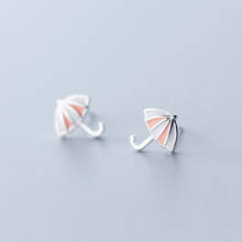925 Sterling Silver Sweet Umbrella Stud Earrings Small And Cute Creative Earrings For Women Fine Jewelry Gift 2024 - buy cheap