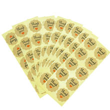1000Pcs Retro Flower Shape Kraft thank you heart Seal Stickers DIY Gifts Baking Packaging sticker Deco Label Sticker 2024 - buy cheap