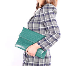 Alirattan Foldable Clutch Bag Fashion Women Ostrich Snake Pattern PU Leather Envelope Bag Trend Shoulder Crossbody Pouch 2024 - buy cheap