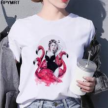 New Flamingo beauty t shirt women fashion hipster Harajuku Short Sleeve t-shirt White Suitable all seasons Tshirt Tops clothing 2024 - buy cheap