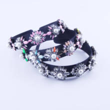 Colorful Crystals  Rhinestone Headband European   Pearl Women Baroque Headband Wide-Brimmed Headband228 2024 - buy cheap