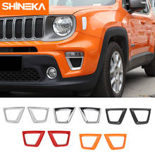 SHINEKA-cubiertas de lámpara para Jeep Renegade 2019 +, luz de señal delantera de coche, decoración de lámpara de giro, pegatinas para Jeep Renegade 2019 + 2024 - compra barato