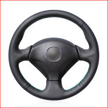 Mewant preto couro genuíno cobertura de volante do carro para honda s2000 2000-2008 civic si 2002-2004 acura rsx type-s 2005 2024 - compre barato
