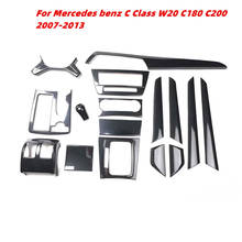 Accesorios de decoración de fibra de carbono para Mercedes Benz Clase C, pegatinas embellecedoras para Interior de coche, ABS, W204, C180, C200, 2007-2013 2024 - compra barato