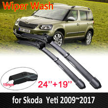 Lâminas de limpador do carro para skoda yeti 2009 front 2017 pára-brisas dianteiro janela limpadores do carro bens 2010 2011 2012 2013 2014 2015 2016 2024 - compre barato