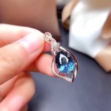 Natural and Real blue topaz pendant Free shipping Natural and real blue topaz 925 sterling silver Fine jewelry 10*14mm 2024 - buy cheap