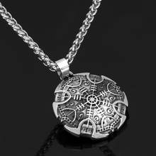 Amuleto vikingo nórdico de acero inoxidable, colgante collar con Vegvisir de brújula, con bolsa de regalo 2024 - compra barato