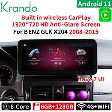 Krando-radio con GPS para coche, reproductor con Android 11, 10,25 pulgadas, 6 + 2008 GB, unidad principal, carplay, navegador de pantalla táctil inalámbrico, para BENZ GLK 2015-128 2024 - compra barato