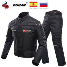 Duhan-jaqueta para motocicleta, conjunto com 4 estações, equipamento de proteção à prova de vento, jaqueta + calças, roupa para pilotar motocicleta 2024 - compre barato