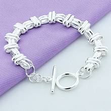 2021 New Trendy Jewelry 925 Sterling Silver Bracelet For Female Fashion Queen Bracelet Wristband Hand Promotion 2024 - buy cheap