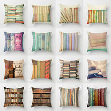 Retro Book Library Series Polyester Pillow Case Decorative Pillows Cover for Sofa Car Home Decoration Accessories 2024 - buy cheap