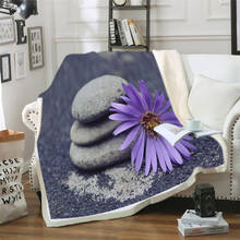 Custom DIY Print Sherpa Blanket Colorful Agate Stones Blankets For Beds 3D Print Custom Blanket Rock Blue Plush Bedspread 2024 - buy cheap