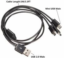 USB2.0 Type A Male to 3 Mini USB B Male 5 pin Data Charge Connector Cable 480Mbp Sync Power Cable Splitter for Phone High Speed 2024 - buy cheap