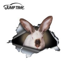 Jump Time 13cm x 10.2cm Californian rabbit Sticker Torn Metal Decal Wild Animal Funny Car Stickers Window Bumper 3D Car Styling 2024 - buy cheap