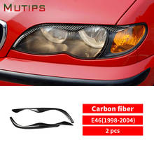 Mutips Car Headlight Eyebrow Trim Frame Eyelid Lights Carbon Fiber Stickers Cover Accessories For BMW 3 series e46 1998-2004 2024 - buy cheap