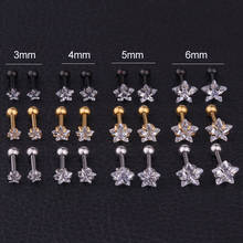 316L Surgical Steel 16G Star Crystal Zircon Helix Cartilage Earrings Tragus Piercing Jewelry 2024 - buy cheap