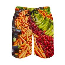 Summer Men Beach Shorts Breathable Quick Dry Humor Graphic Sausage Party Running Vegetables Pants 2024 - buy cheap